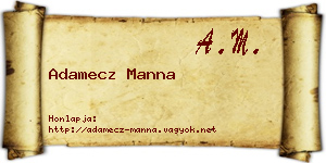 Adamecz Manna névjegykártya